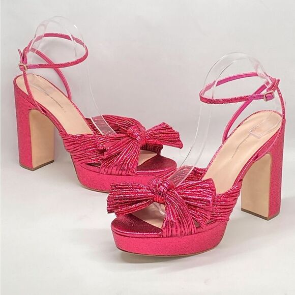 Loeffler Randall  Natalia Pleated Bow Platform Sandals size 11 - Picture 4 of 13